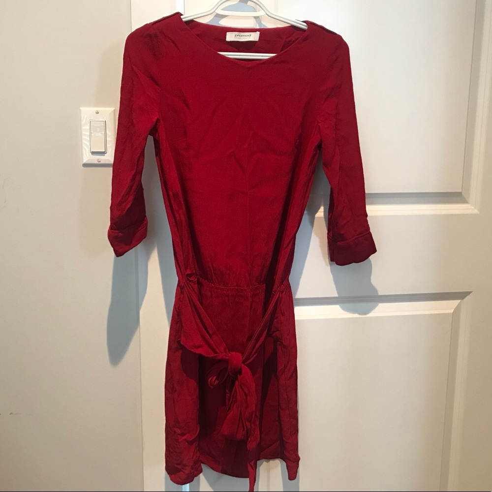 Promod Red 3/4 sleeved dress